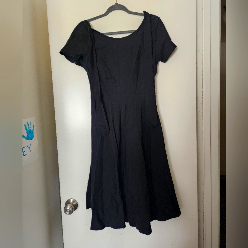 Black dress with collar detail